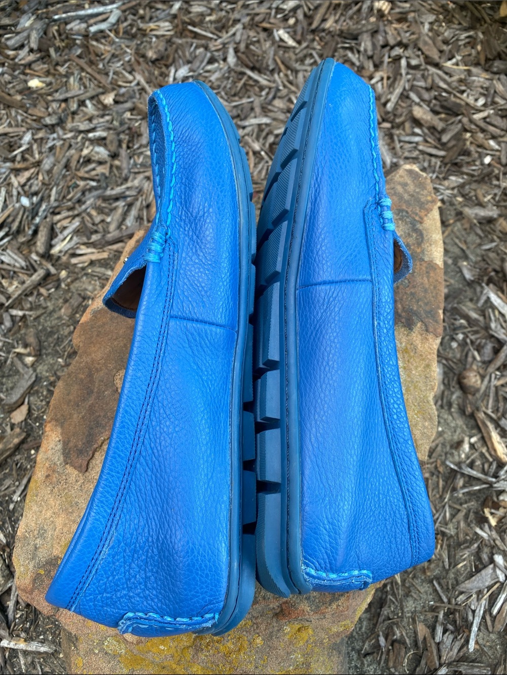Coach Mary Lockup Blue Leather Flats - Picture 3 of 16